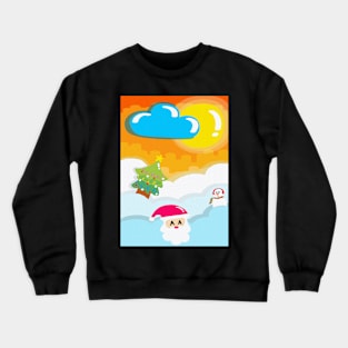 Christmas, santa claus and snowman Crewneck Sweatshirt